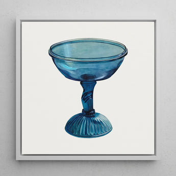 Blue Compote Glass - Edward White 1930s Art Print / Canvas Translucent Coupe-style Goblet Fluted Base Ornate White’s, Prints