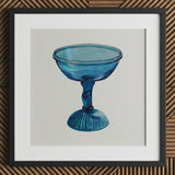Blue Compote Glass - Edward White 1930s Art Print / Canvas Translucent Coupe-style Goblet Fluted Base Slender White’s, Prints