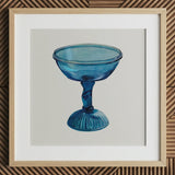 Blue Compote Glass - Edward White 1930s Art Print / Canvas Translucent Blue Glass Coupe-style Goblet Fluted Base Slender Edward White’s