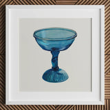 Blue Compote Glass - Edward White 1930s Art Print / Canvas Translucent Coupe-style Goblet Fluted Base Slender White’s, Prints