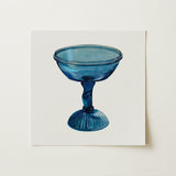 Blue Compote Glass - Edward White 1930s Art Print / Canvas Translucent Coupe-style Goblet Fluted Base Twisted White’s, Prints