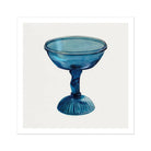 Blue Compote Glass - Edward White 1930s Art Print, Blue Glass Stemmed Dessert Dish Ribbed Pedestal Base