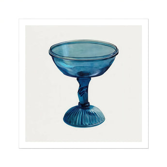 Blue Compote Glass - Edward White jaren 1930 kunstdruk / Canvas, 12x12’’ / 31x31cm / Zonder lijst / Rand, Posters, prints & visuele kunstwerken, Toby