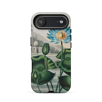 Blue Egyptian Water Lily - Robert John Thornton Phone Case Iphone 17 Air / Matte Blue Lotus Flower Phone Case Green Leaves Mosque Egyptian
