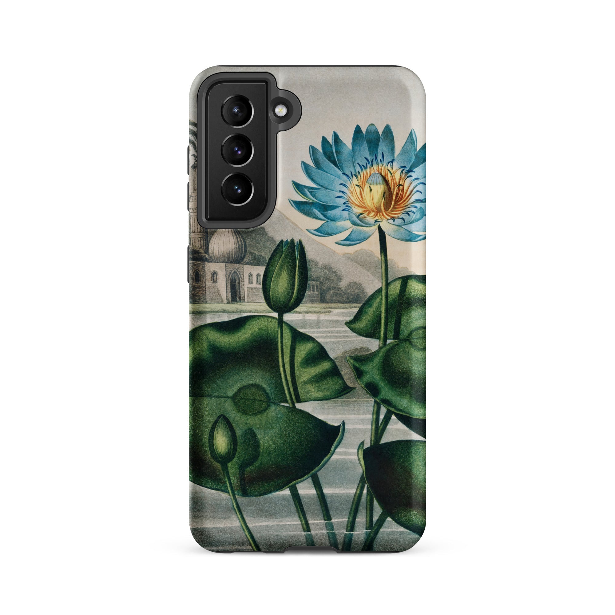 Blue Egyptian Water Lily Robert John Thornton Samsung® Case, Samsung Galaxy S21 Fe / Matte, Smartphone Case Blue Lotus Flower Design