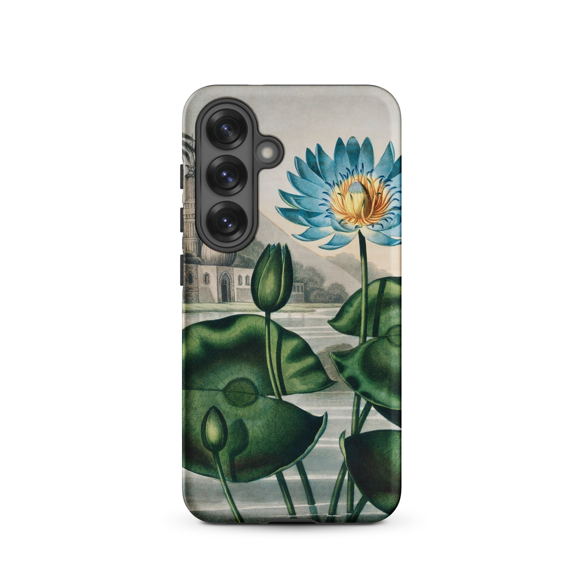 Blue Egyptian Water Lily Robert John Thornton Samsung® Case, Samsung Galaxy S25 / Matte, Smartphone Case Botanical Illustration Blue Water