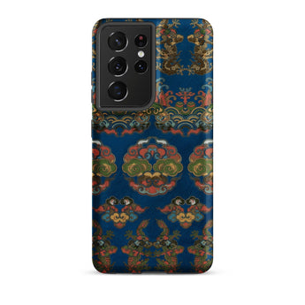 Blue Fan Pattern - G.a. Audsley Phone Case Samsung Galaxy S21 Ultra / Matte Intricate Traditional Chinese Dragon Cloud, Iphone, Mobile Cases