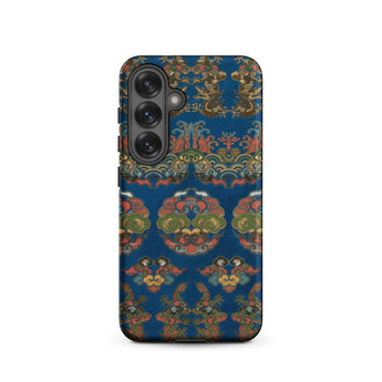 Blue Fan Pattern - G.a. Audsley Phone Case Samsung Galaxy S25 / Matte Deep Background Intricate Traditional Chinese-style, Iphone, Mobile