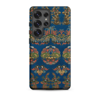 Blue Fan Pattern - G.a. Audsley Phone Case Samsung Galaxy S25 Ultra / Matte Vibrant Adorned Intricate Traditional Chinese, Iphone, Mobile