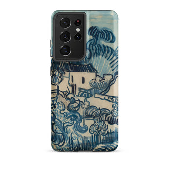 Blue Landscape with Houses - Vincent Van Gogh Phone Case, Samsung Galaxy S21 Ultra / Matte, Mobile Cases, Toby Leon