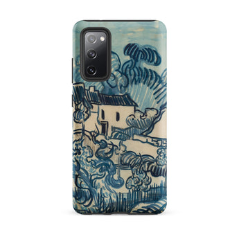 Blue Landscape with Houses - Vincent Van Gogh Phone Case Samsung Galaxy S20 Fe / Matte Blue Beige Printed Phone Case Stylized Landscape