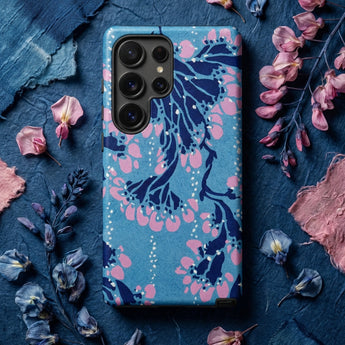 Blue and Pink Pochoir Florals - E.a. Seguy Phone Case, Indigo Blooms Drifts, Pink Pochoir Florals, Seguy Iphone Case