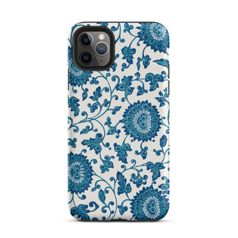 Blue and White Floral Pattern - Owen Jones Phone Case, Iphone 11 Pro Max / Matte, Mobile Cases, Toby Leon