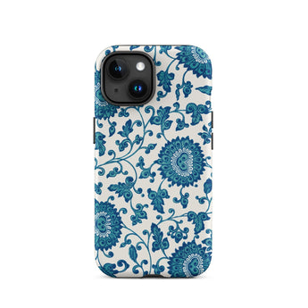 Blue and White Floral Pattern - Owen Jones Phone Case, Iphone 15 / Matte, Mobile Cases, Toby Leon