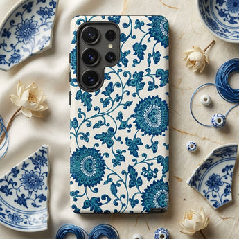 Blue and White Floral Pattern - Owen Jones Phone Case, Mobile Cases, Toby Leon