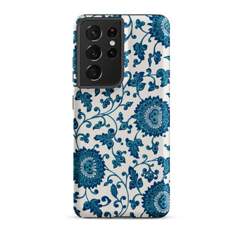 Blue and White Floral Pattern - Owen Jones Phone Case, Samsung Galaxy S21 Ultra / Matte, Mobile Cases, Toby Leon
