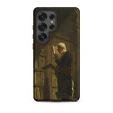 The Bookworm - Carl Spitzweg Phone Case Samsung Galaxy S25 Ultra / Matte Black Phone Case Detailed Illustration Elderly Man Dark Carl