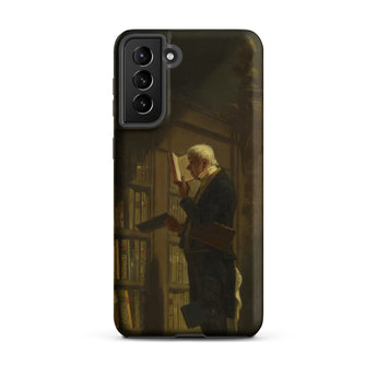 The Bookworm - Carl Spitzweg Phone Case Samsung Galaxy S21 Plus / Matte Black Phone Case Detailed Illustration Elderly Man Dark Carl