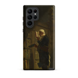 The Bookworm - Carl Spitzweg Phone Case Samsung Galaxy S22 Ultra / Matte Black Phone Case Detailed Illustration Elderly Man White Carl