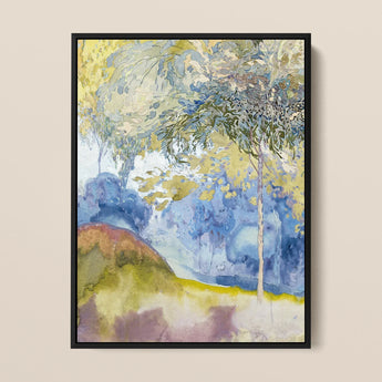 Boomrijk Landscape - Georges De Feure Art Nouveau Print / Canvas Framed Abstract Watercolor Landscape Painting Blended Hues Blue Feure’s