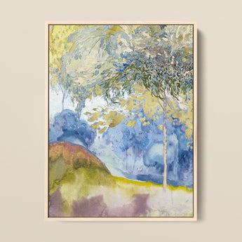 Boomrijk Landscape - Georges De Feure Art Nouveau Print / Canvas Framed Abstract Watercolor Painting Blended Hues Blue Yellow Feure’s,