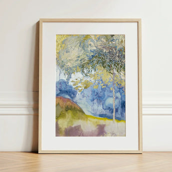 Boomrijk Landscape - Georges De Feure Art Nouveau Print / Canvas Framed Watercolor Painting Soft Blue Green Yellow Feure’s, Movement’s