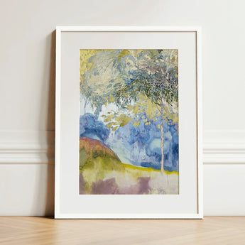 Boomrijk Landscape - Georges De Feure Art Nouveau Print / Canvas Framed Watercolor Painting Soft Blues Greens Yellows Feure’s, Movement’s