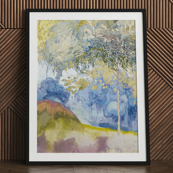Boomrijk Landscape - Georges De Feure Art Nouveau Print / Canvas Framed Watercolor Painting Soft Blues Yellows Greens Feure’s, Movement’s