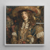 Botticelli’s Outlaw - Gay Renaissance Cowboy Art Print / Canvas Framed Portrait Man Ornate Historical Attire Long Curly, Prints