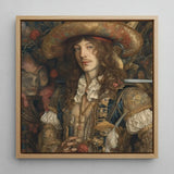 Botticelli’s Outlaw - Gay Renaissance Cowboy Art Print / Canvas Richly Detailed Portrait Painting Light Wood Frame Man, Prints