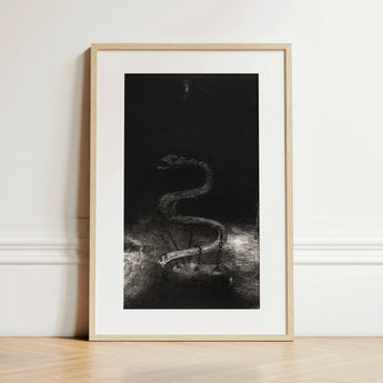 And Bound Him a Thousand Years - Odilon Redon Art Print / Canvas, 12x18’’ / 31x46cm / Natural Frame / Matboard, Posters Prints & Visual