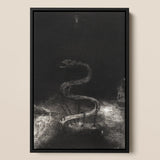 And Bound Him a Thousand Years - Odilon Redon Art Print / Canvas Black-framed Artwork Detailed Monochromatic Illustration Serpentine Figure
