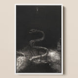 And Bound Him a Thousand Years - Odilon Redon Art Print / Canvas Framed Black-and-white Artwork Serpentine Figure Intricate Linework