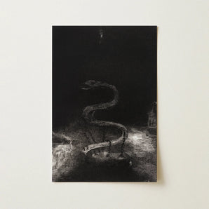 And Bound Him a Thousand Years - Odilon Redon Art Print / Canvas, Serpent Lies Coiled, Odilon Redon Art Print, Pallid Radiance