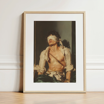 Boundless - Neoclassical Bondage Homoerotica Art Print / Canvas, 12x16’’ / 31x41cm / Natural Frame / Matboard, Posters Prints & Visual