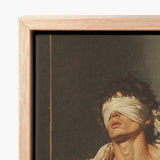 Framed Canvas Print Figure Dark Curly Hair Eyes Neoclassical Homoeroticism Meets Quiet Defiance, Bondage Homoerotica, Art