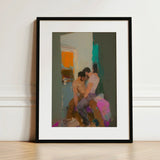 Bounty - Grungy Gay Romance Art Print / Canvas Black-framed White Mat Abstract Painting Two, Prints