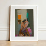 Bounty - Grungy Gay Romance Art Print / Canvas White-framed Abstract Painterly Depiction Two Figures, Prints