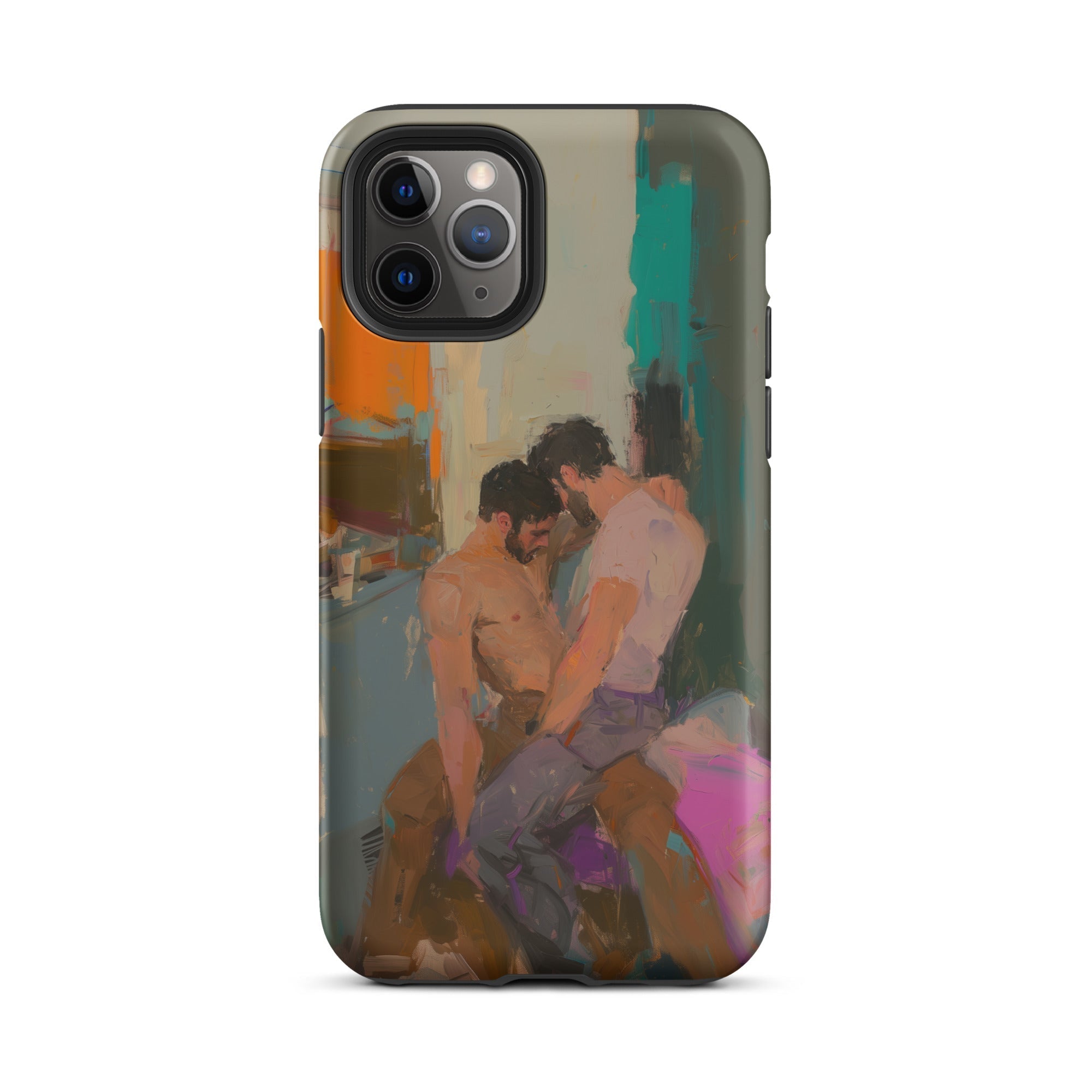 Bounty Passionate Gay Couple Modern Art Iphone Case, 11 Pro / Matte, Iphone Case Intimate Painting