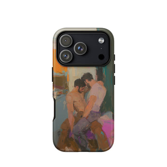 Bounty - Custodia per iPhone con arte moderna di una passionale coppia gay, 17 Pro / Opaco, Custodie per cellulare, Toby Leon