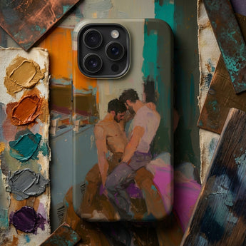 Bounty - Custodia per iPhone con arte moderna di una passionale coppia gay, Custodie per cellulare, Toby Leon