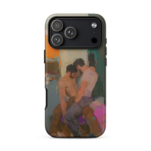 Bounty - Passionate Gay Couple Modern Art Iphone Case 17 Pro Max / Matte Iphone 13 Pro Max Case Abstract Painting Design Unspoken Words