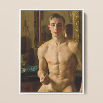 The Boxer - Konstantin Andreevic Somov Art Print / Canvas Framed Classical Oil Painting Nude Male Figure Defined Konstantin Somov’s ?The B