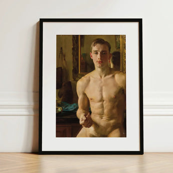 The Boxer - Konstantin Andreevic Somov Art Print / Canvas Framed Classical Oil Painting Nude Young Man Defined Somov’s ?The Boxer’, M