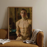 The Boxer - Konstantin Andreevic Somov Art Print / Canvas Framed Classical Painting Nude Male Figure Defined Musculature Somov’s ?The Boxer’,