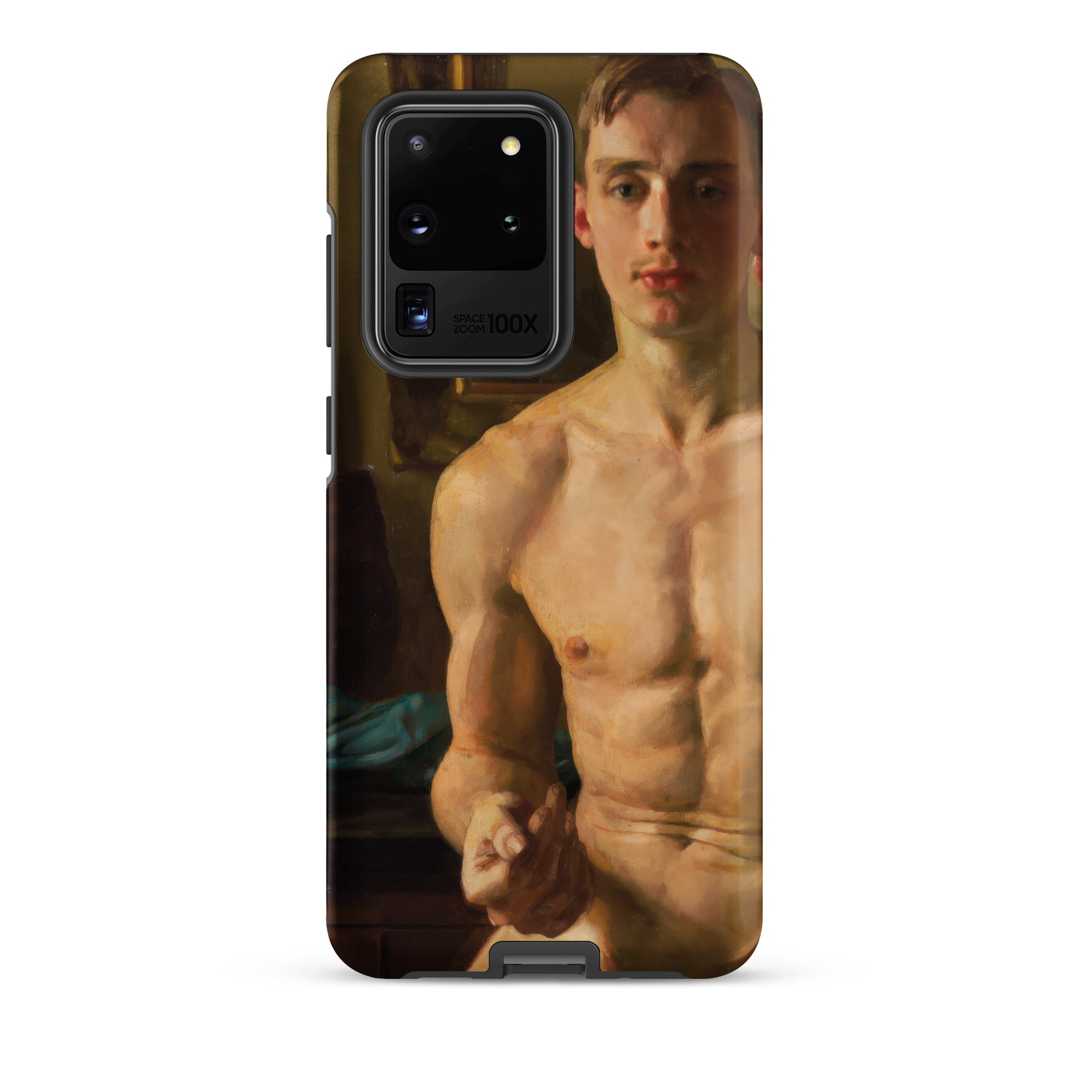 The Boxer Konstantin Andreevic Somov Samsung Case, Galaxy S20 Ultra / Matte, Smartphone Case Painted Portrait Shirtless Man