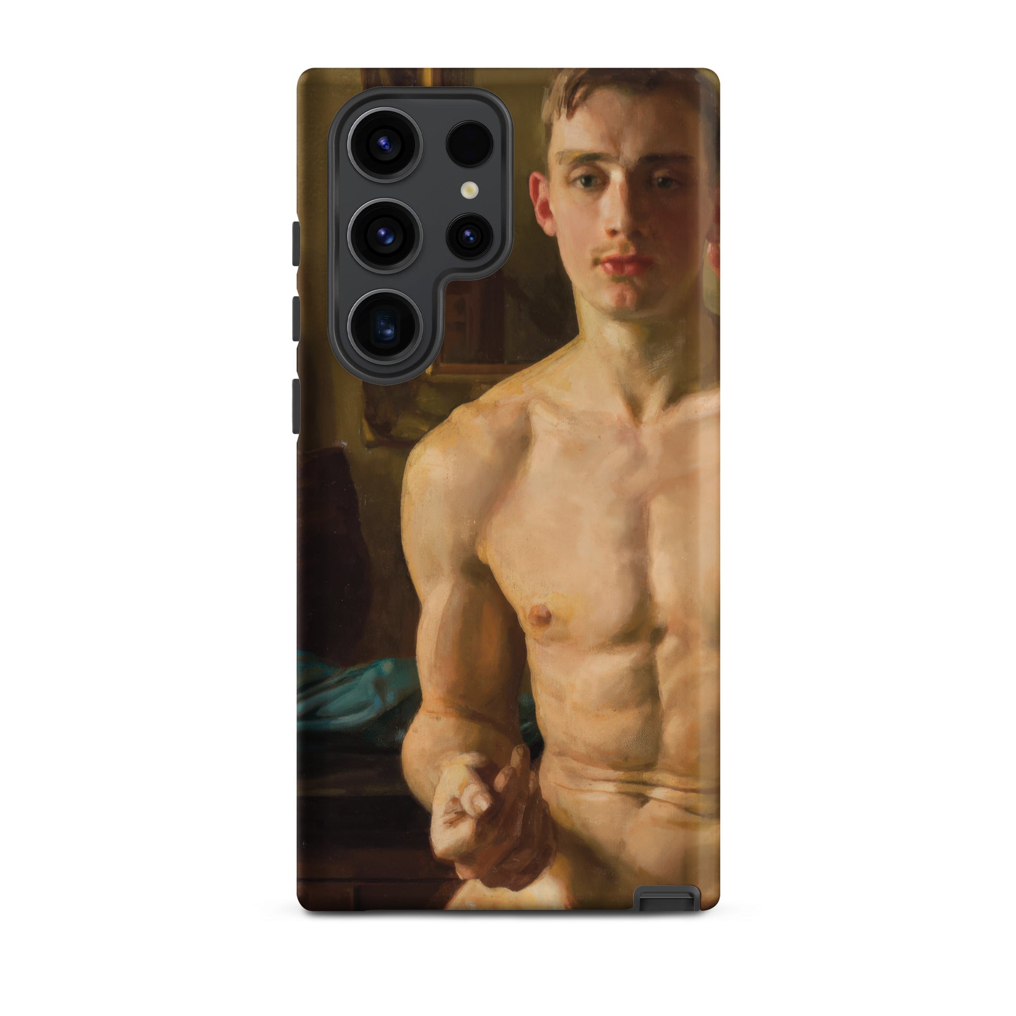 The Boxer Konstantin Andreevic Somov Samsung Case, Galaxy S23 Ultra / Matte, Smartphone Case Classical Painting Shirtless Man