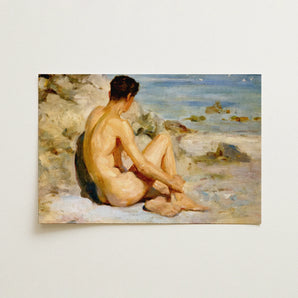 Boy on a Beach - Henry Scott Tuke Art Print / Canvas, 18x12’’ / 46x31cm / Unframed / no Border, Posters Prints & Visual Artwork, Toby Leon