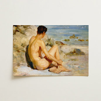Boy on a Beach - Henry Scott Tuke Art Print / Canvas, 18x12’’ / 46x31cm / Unframed / no Border, Posters Prints & Visual Artwork, Toby Leon