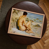 Boy on a Beach - Henry Scott Tuke Art Print / Canvas Framed Oil Painting Nude Male Figure Beach Enclosed Scott Tuke Cornish Art, Body’s